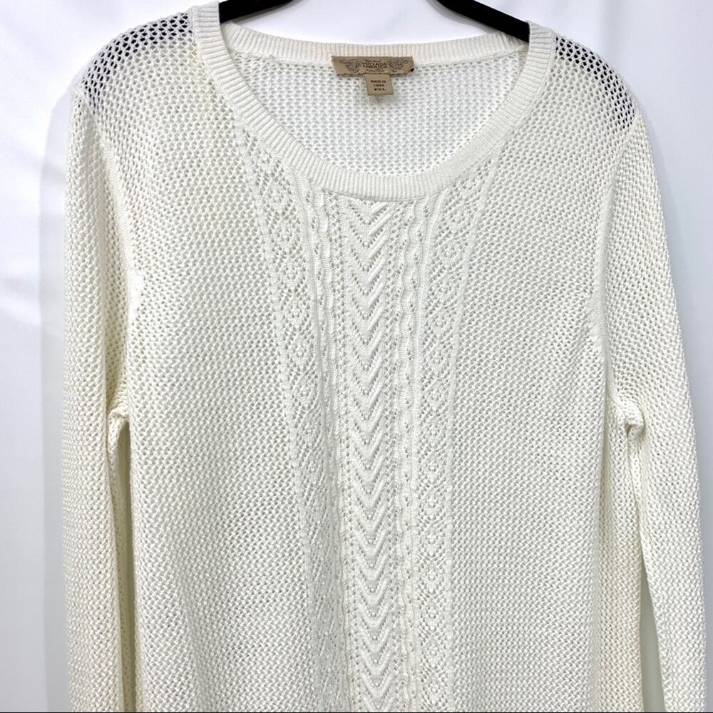 Nine West Sweater Vintage America Open Knit Sweater PXL